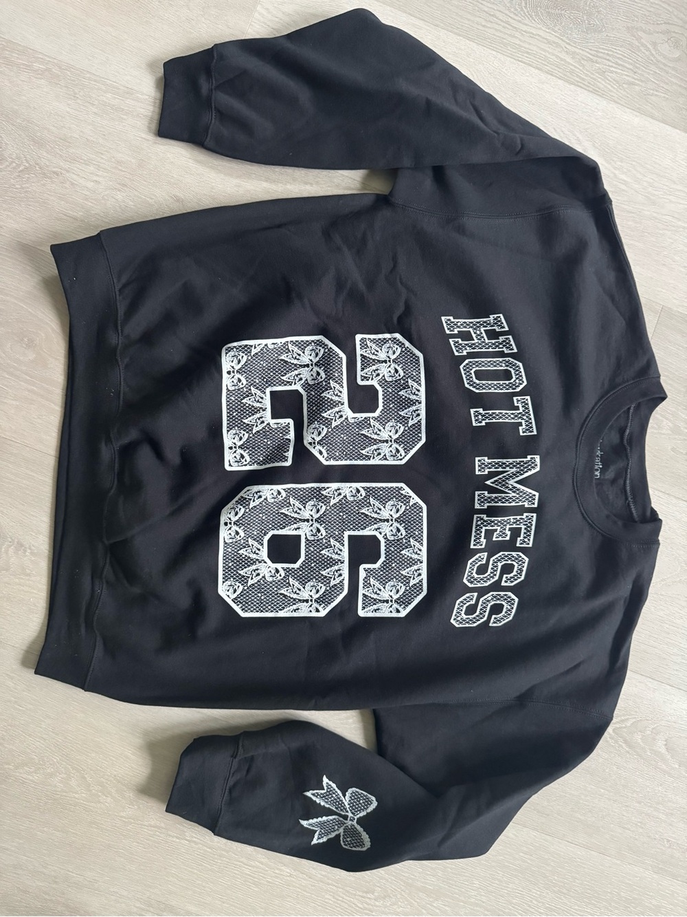Black 'Hot Mess' Graphic Crewneck